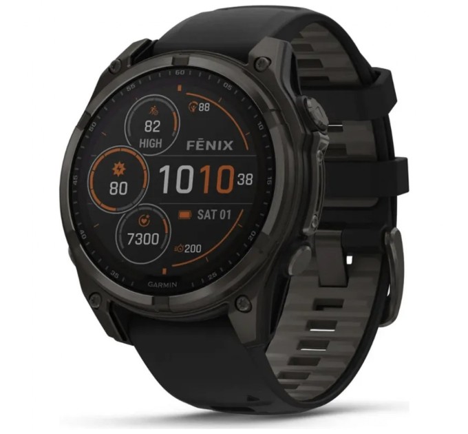 Смарт-годинник Garmin fenix 8 51mm,Saph Solar,CrbnGry Ti/Blk,Blk/PblGryBnd (010-02907-11)