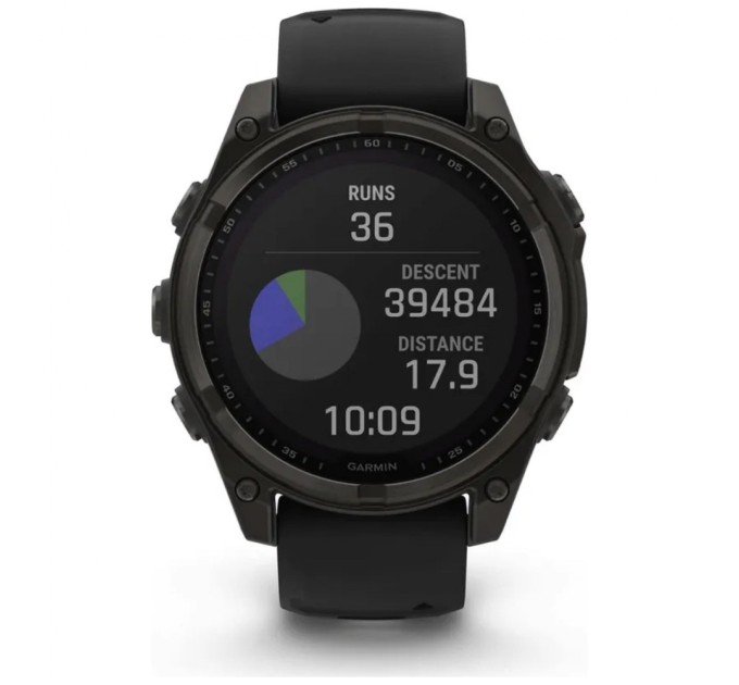 Смарт-годинник Garmin fenix 8 51mm,Saph Solar,CrbnGry Ti/Blk,Blk/PblGryBnd (010-02907-11)