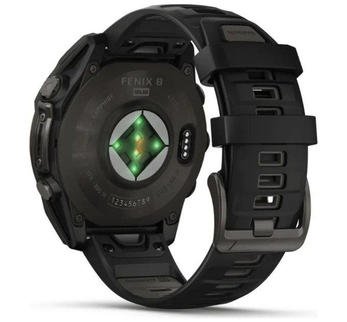 Смарт-годинник Garmin fenix 8 51mm,Saph Solar,CrbnGry Ti/Blk,Blk/PblGryBnd (010-02907-11)