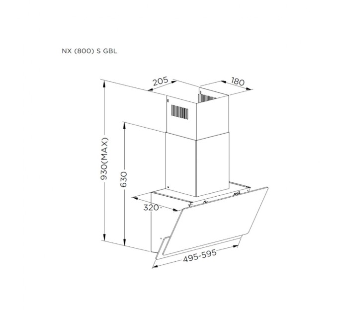 Витяжка кухонна Pyramida NX 60 (800) S GBL