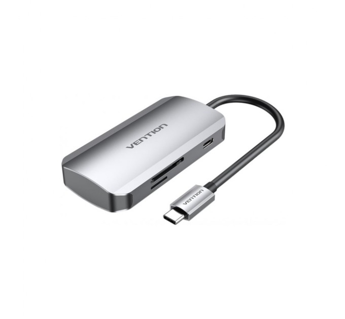 Концентратор Vention USB3.1 Type-C --> USB 3.0x3/SD/TF/PD 100W Hub 6-in-1 (TNHHB)