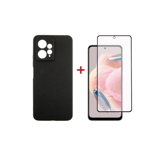 Чохол до мобільного телефона Dengos Kit for Xiaomi Redmi Note 12 4G case + glass (Black) (DG-KM-44)