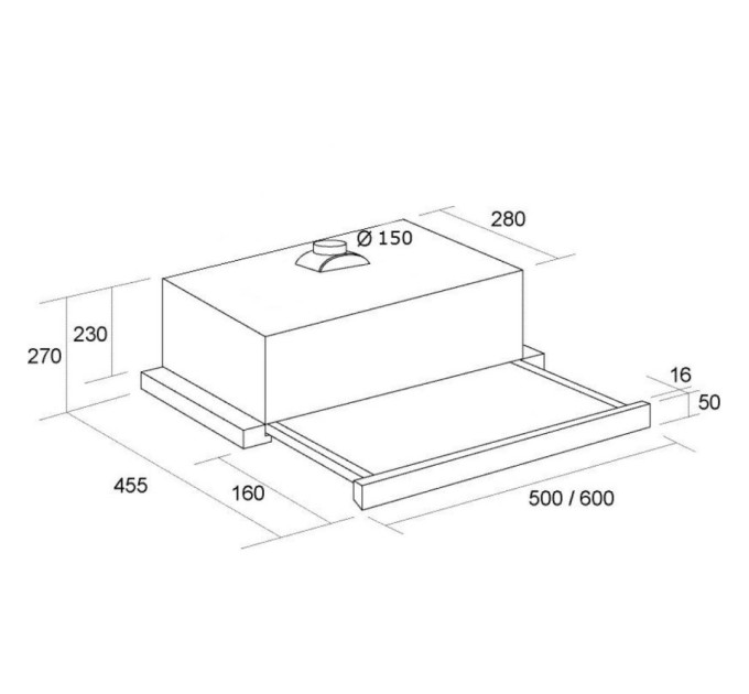 Витяжка кухонна Pyramida TL 60 (1100) FG IX WH