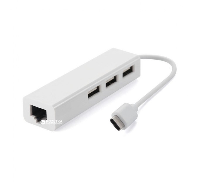 Концентратор Value Type-C Hub 3-port USB2.0 + RJ45 Fast Ethernet White (S0742)