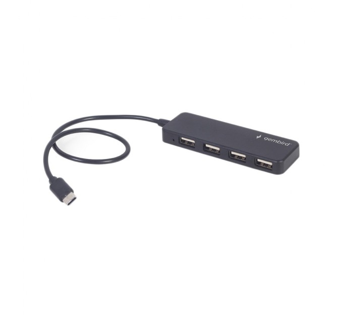 Концентратор Gembird USB-C 4 ports USB 2.0 black (UHB-CM-U2P4-01)