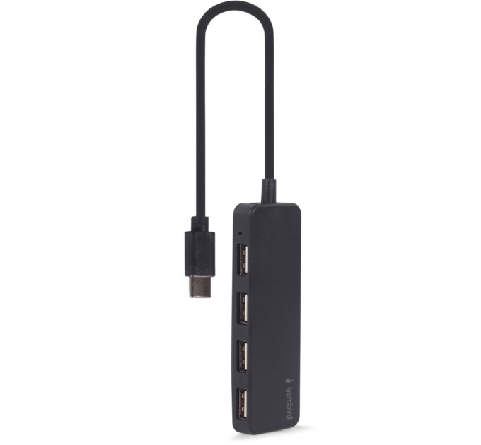 Концентратор Gembird USB-C 4 ports USB 2.0 black (UHB-CM-U2P4-01)