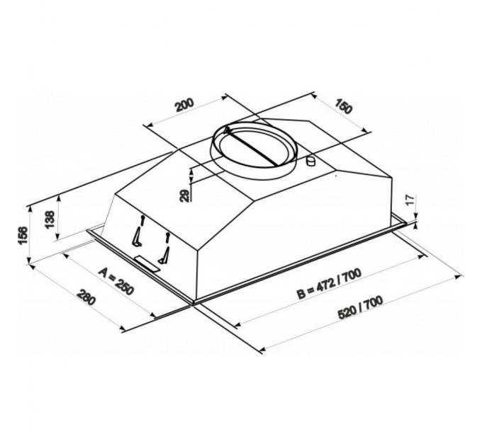 Витяжка кухонна Eleyus Modul 700 LED SMD 70 IS