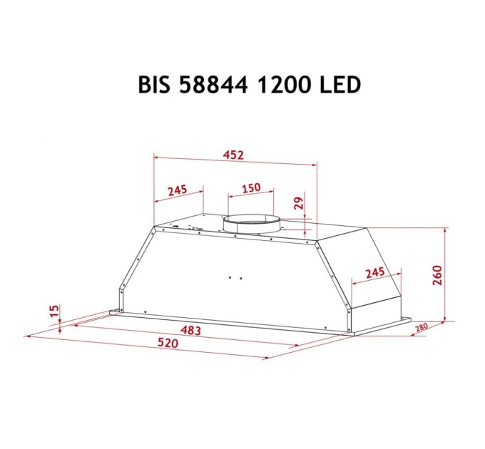 Витяжка кухонна Perfelli BIS 58844 WH 1200 LED