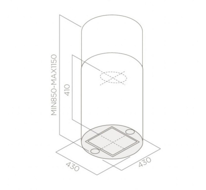 Вытяжка кухонная Elica TUBE PRO ISLAND IX/A/43