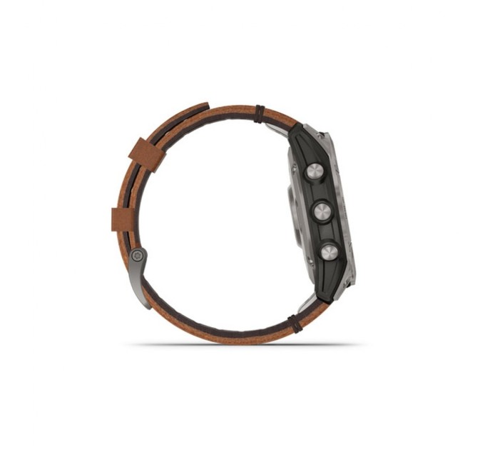 Смарт-часы Garmin fenix 7 Pro Saph Solar, Ti w/Chestnut Lthr Band, Excl, GPS (010-02777-30)