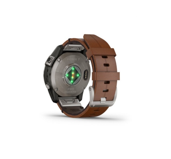 Смарт-часы Garmin fenix 7 Pro Saph Solar, Ti w/Chestnut Lthr Band, Excl, GPS (010-02777-30)