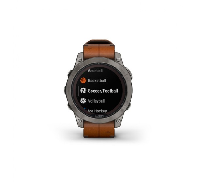 Смарт-часы Garmin fenix 7 Pro Saph Solar, Ti w/Chestnut Lthr Band, Excl, GPS (010-02777-30)