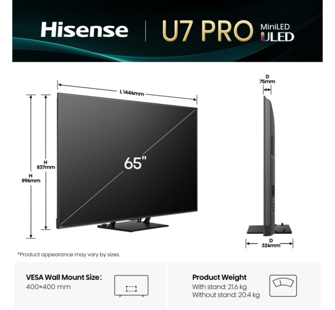 Телевізор Hisense 65U7Q PRO