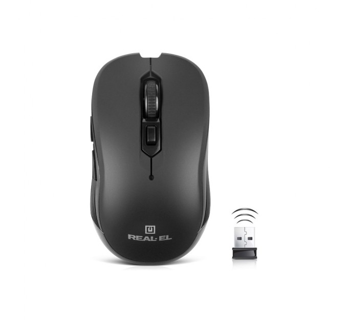 Мишка REAL-EL RM-331W Wireless Black (EL123200044)