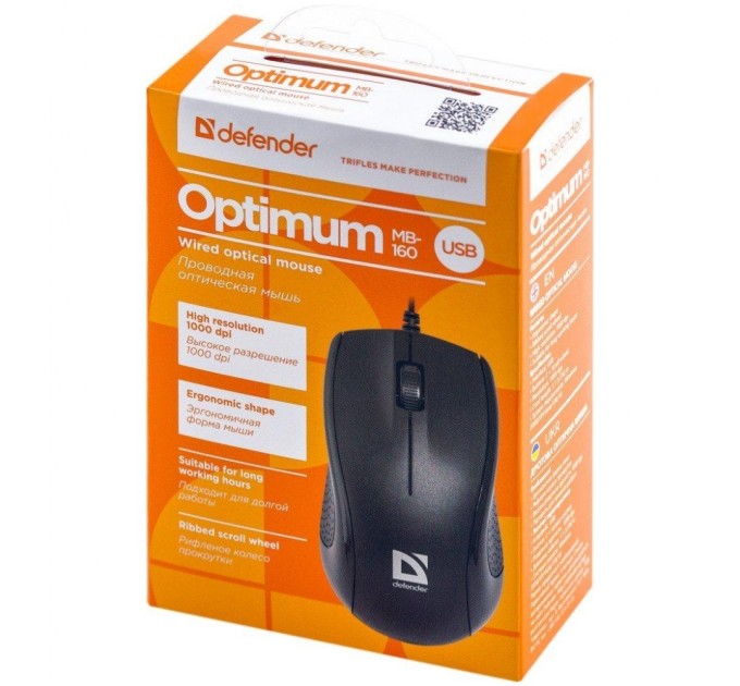 Мишка Defender Optimum MB-160 Black USB (52160)