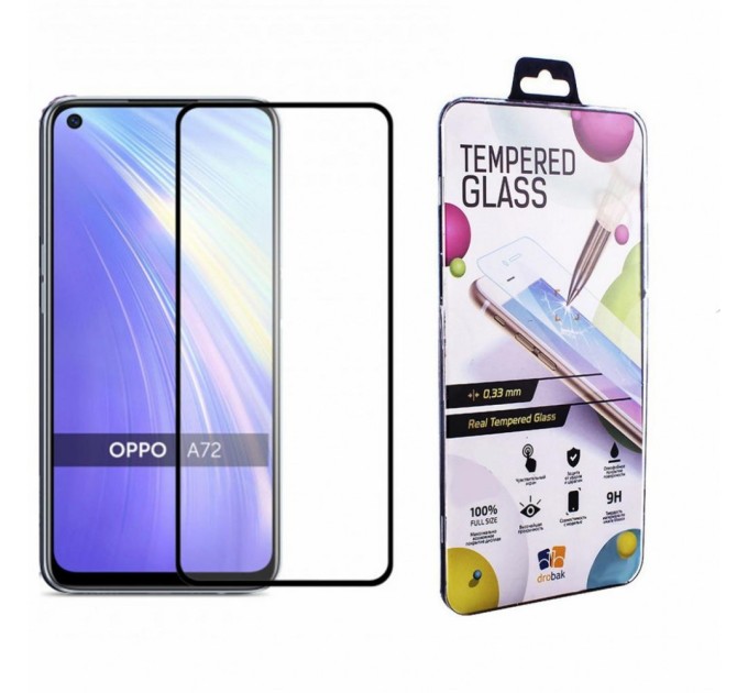 Скло захисне Drobak OPPO A72 Full Cover Full Glue (Black) (121298) (121298)