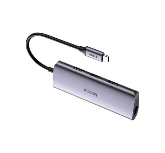 Концентратор Ugreen USB3.0 Type-C to USB 3.0x3/RJ45/ CM236 (60718)