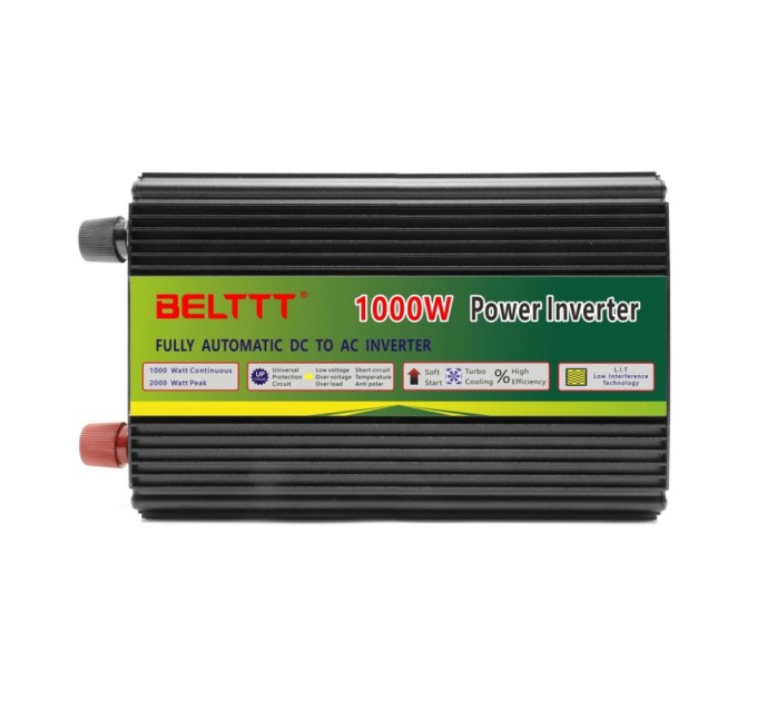 Автомобільний інвертор Belttt 1000 Вт ( 2000 пікова ) від 12 В до змінного струму 220 В 50 Гц модифікована синусоїда (BEM1000AU)