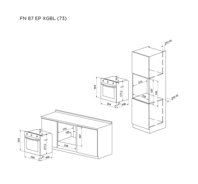 Духова шафа Pyramida FN 87 EP XGBL (73)