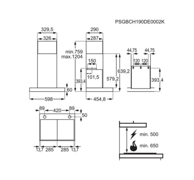 Витяжка кухонна AEG DBE5661HG