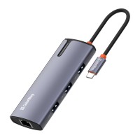 Порт-реплікатор ColorWay Docking Station USB-C 6-в-1 Type C PD 100W/USB3.0х3/USB2.0/RJ45 (CW-HUB03)