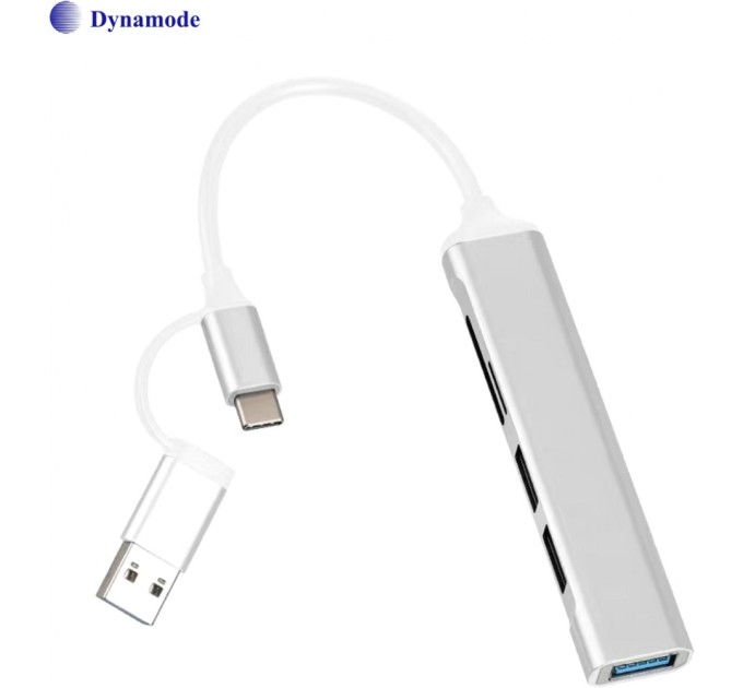 Концентратор Dynamode 5-in-1 USB Type-C/Type-A to 1хUSB3.0, 2xUSB 2.0, card-reader SD/MicroSD (DM-UH-518)