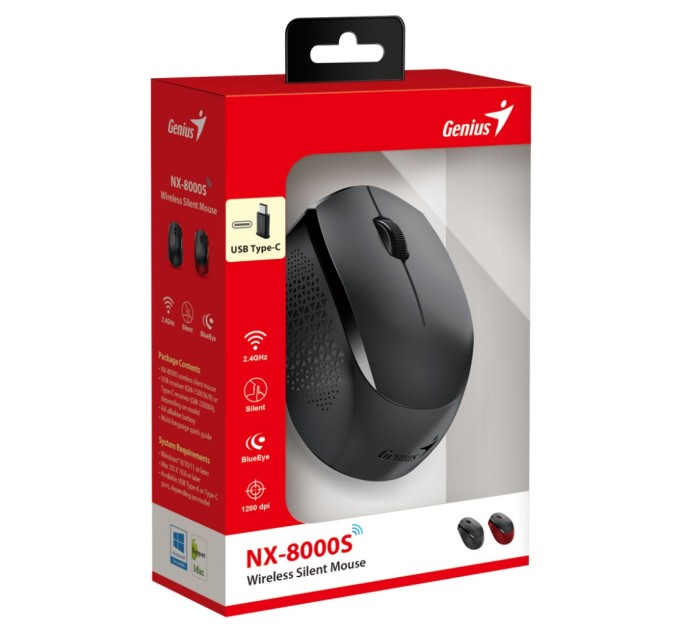 Мишка Genius NX-8000 Silent Wireless Black (31030035400)