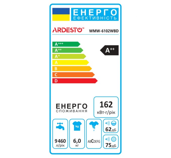 Пральна машина Ardesto WMW-6102WBD