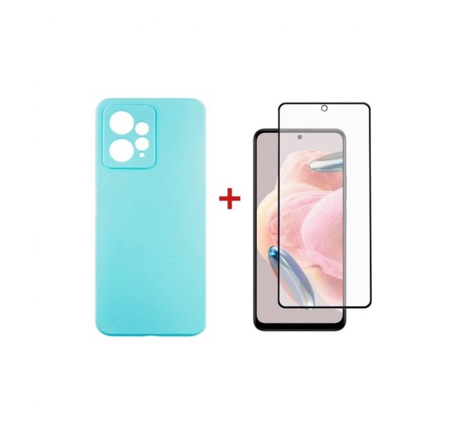 Чохол до мобільного телефона Dengos Xiaomi Redmi Note 12 4G Case + Glass (Ice blue) (DG-KM-83)