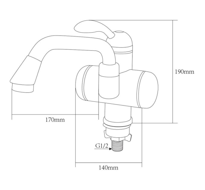 Проточний водонагрівач AQUATICA LZ 3.0кВт 0.4-5бар для рако (LZ-5A211W)