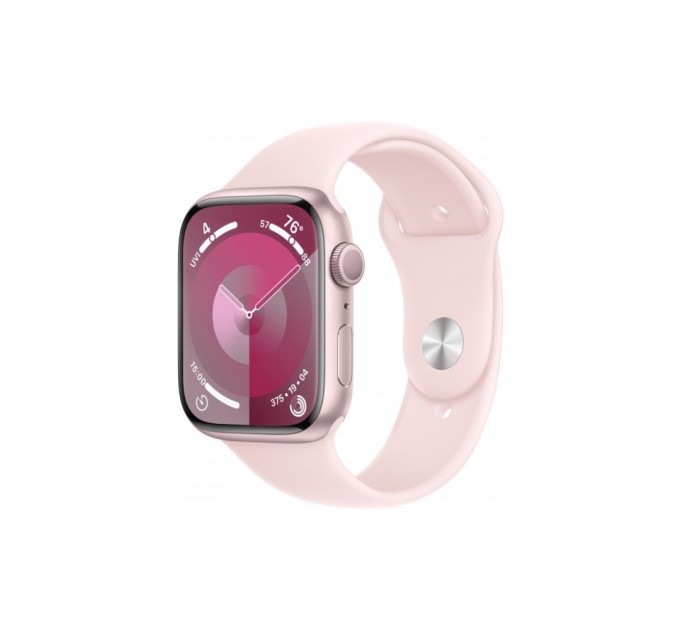 Смарт-годинник Apple Watch Series 9 GPS 45mm Pink Aluminium Case with Light Pink Sport Band - M/L (MR9H3QP/A)