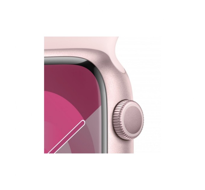 Смарт-годинник Apple Watch Series 9 GPS 45mm Pink Aluminium Case with Light Pink Sport Band - M/L (MR9H3QP/A)