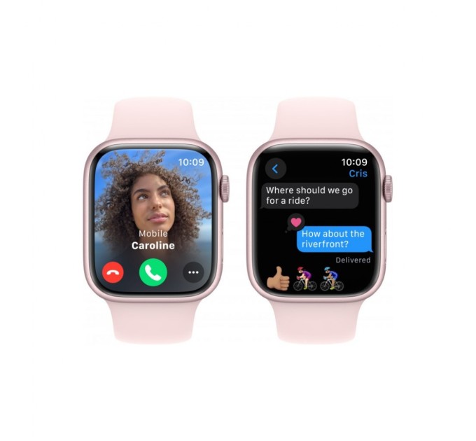 Смарт-годинник Apple Watch Series 9 GPS 45mm Pink Aluminium Case with Light Pink Sport Band - M/L (MR9H3QP/A)