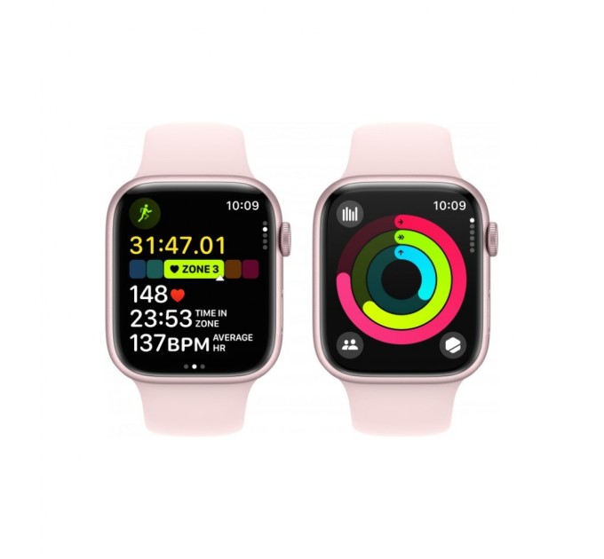 Смарт-годинник Apple Watch Series 9 GPS 45mm Pink Aluminium Case with Light Pink Sport Band - M/L (MR9H3QP/A)