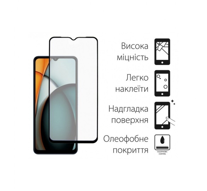 Скло захисне Dengos Full Glue Xiaomi Redmi A3 (black) (TGFG-349)