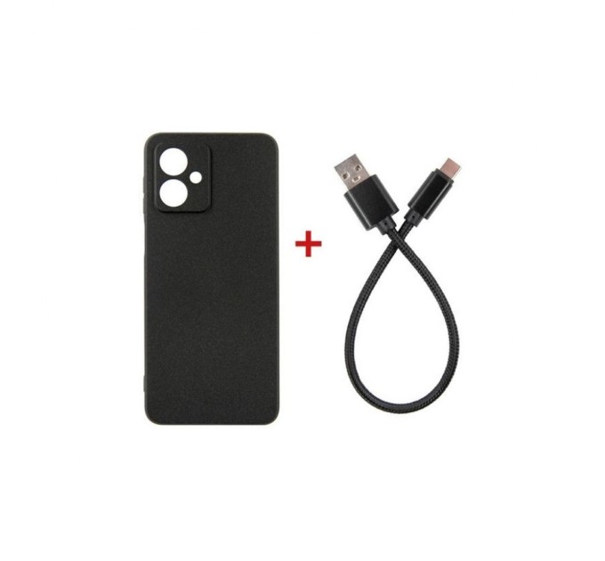 Чохол до мобільного телефона Dengos Kit for Motorola G54 case + cable DENGOS (Black) (DG-CC-01)