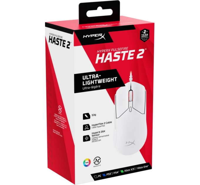 Мышка HyperX Pulsefire Haste 2 USB White (6N0A8AA)